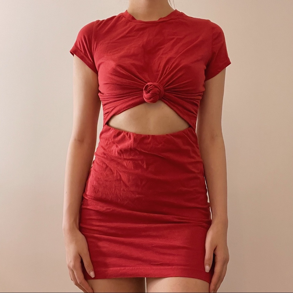 UO silence and noise cutout t shirt dress